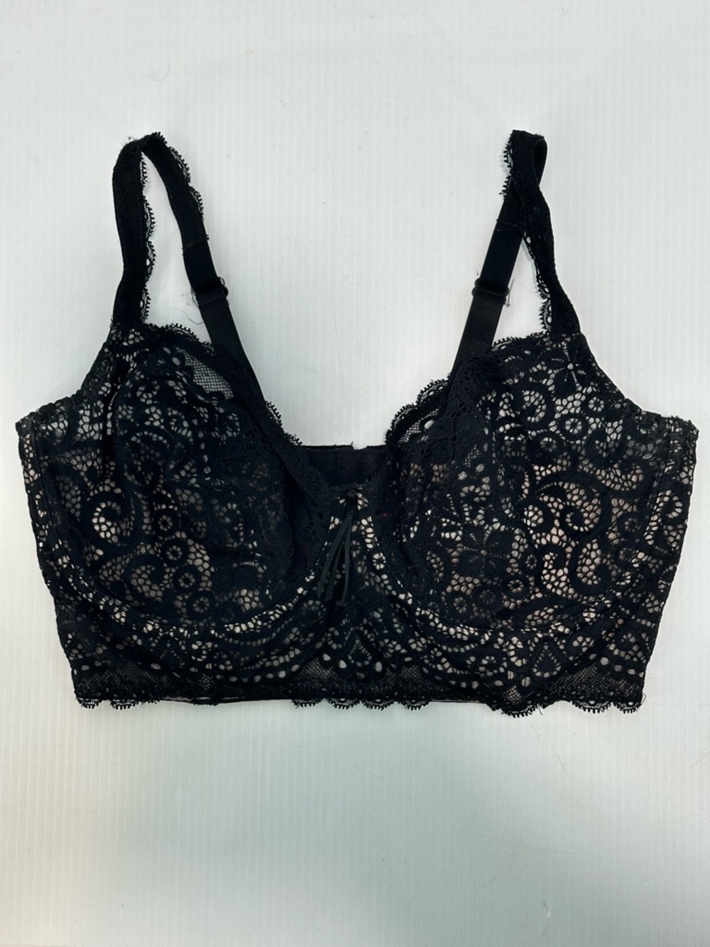 Prima Donna Twist Longline Bra 34F Women Lacey Black